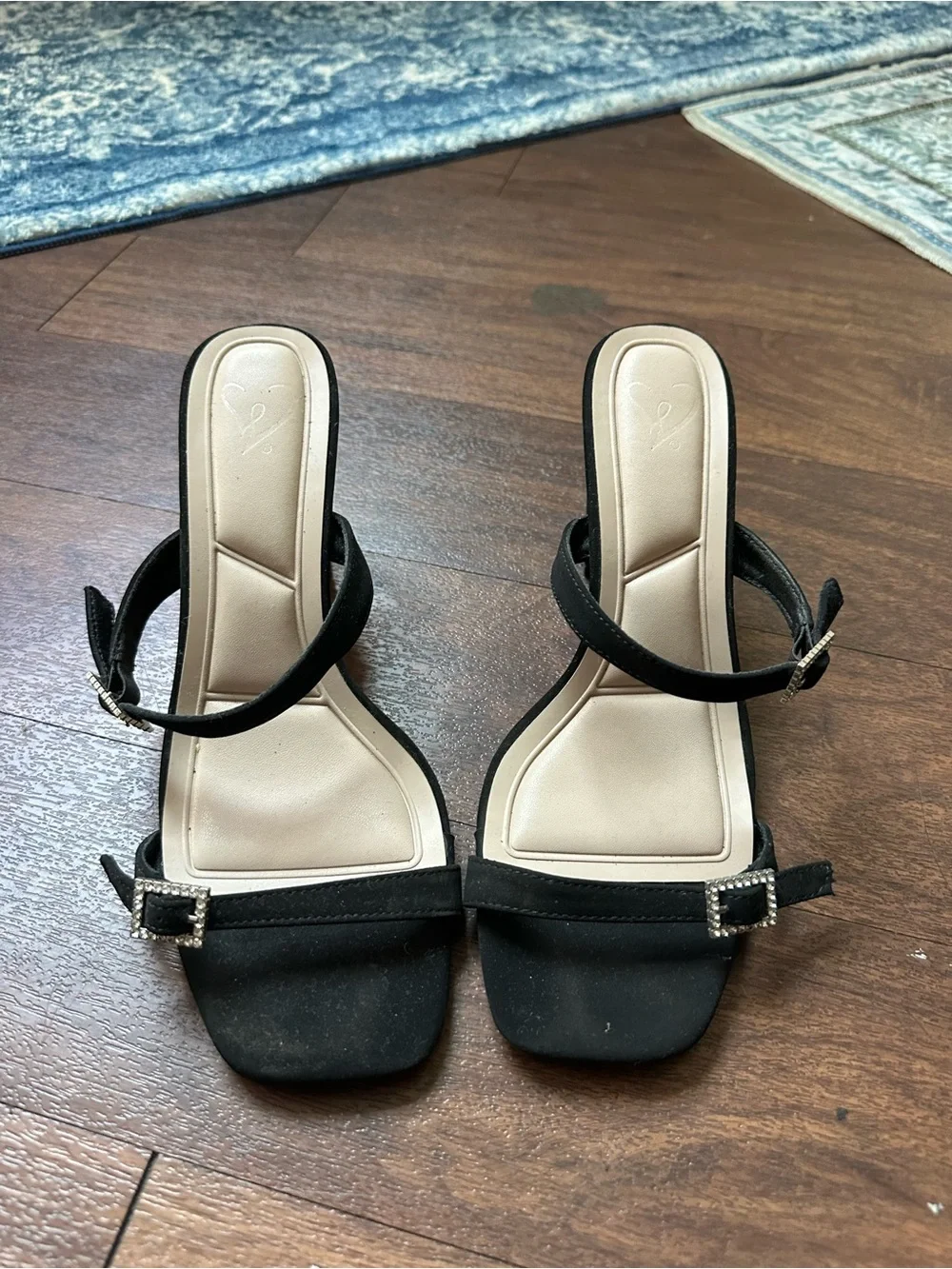 Black Strappy Block Heel Sandals - Women